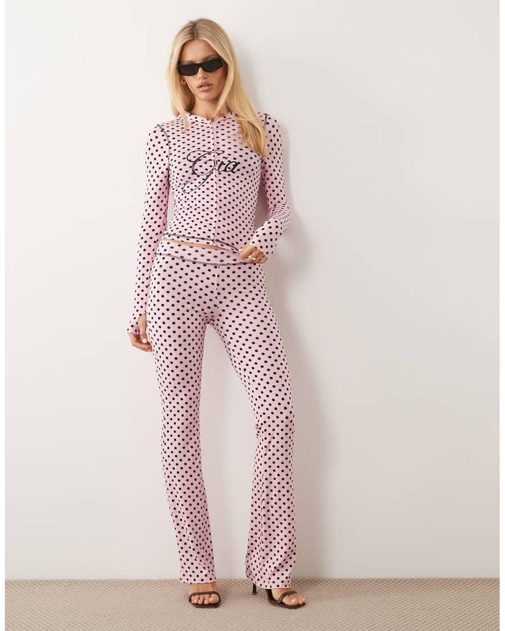 I.AM.GIA Pink Blare Logo Contrast Stitch Zip Up Hoodie