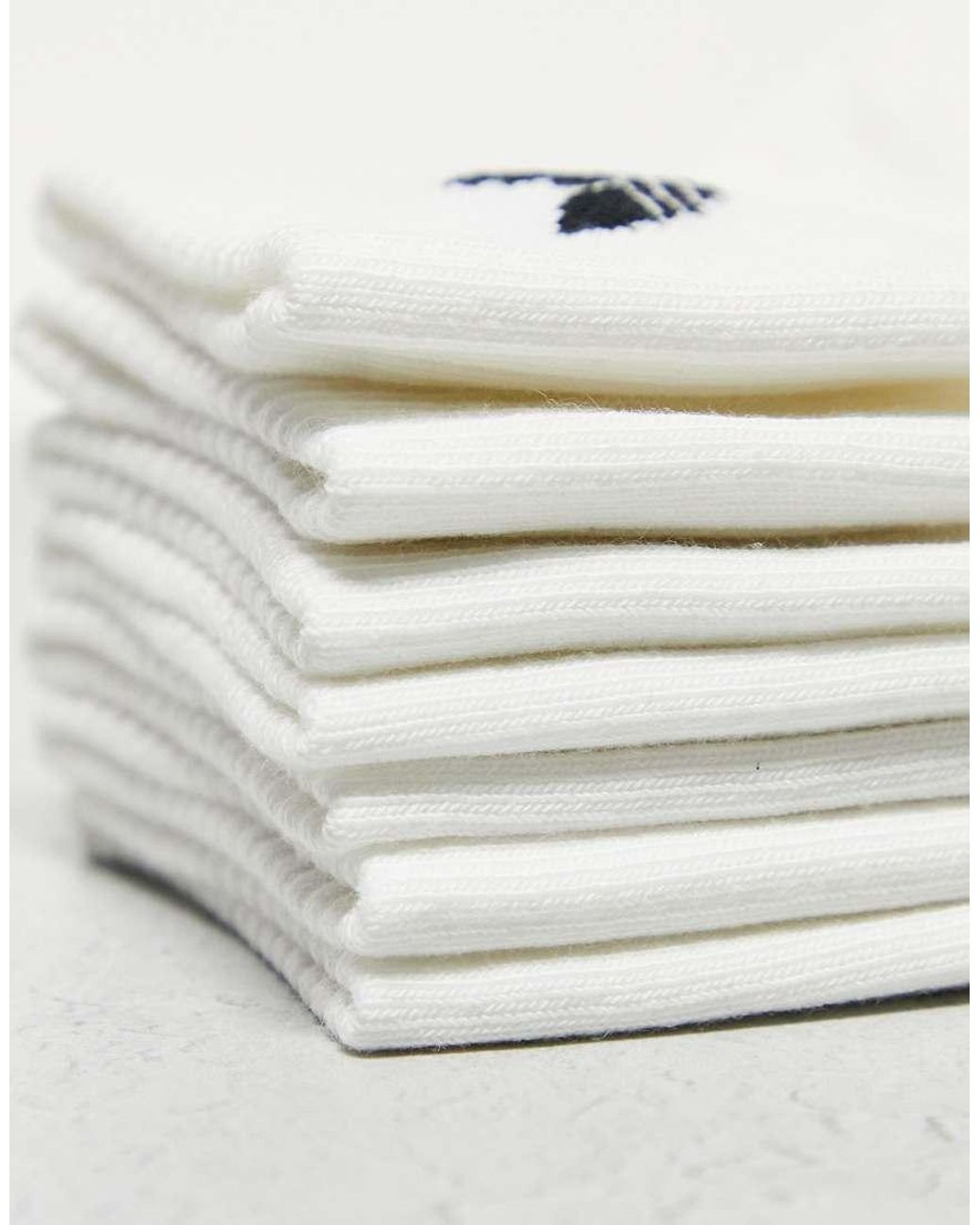 Adidas Originals White 6 Pack Trefoil Ankle Socks