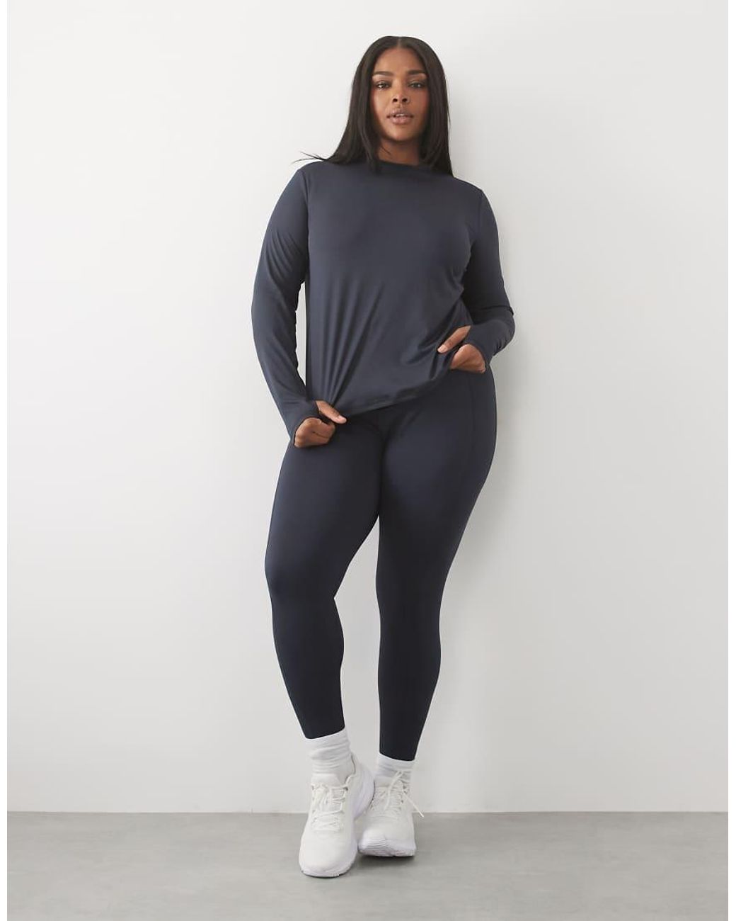 4505 Blue Curve Icon Active Quick Dry Long Sleeve Running Top