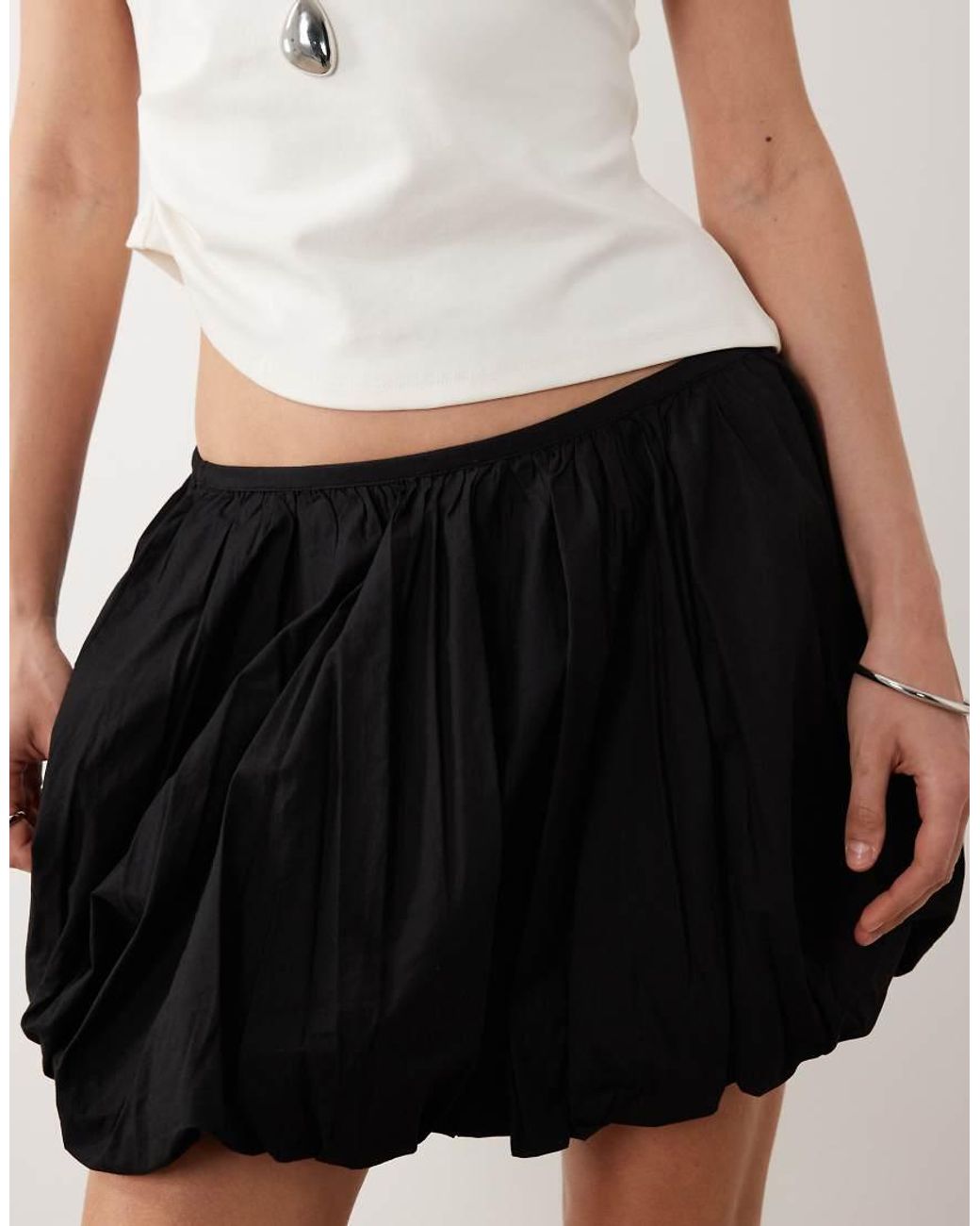 Gina Tricot Black Balloon Mini Skirt