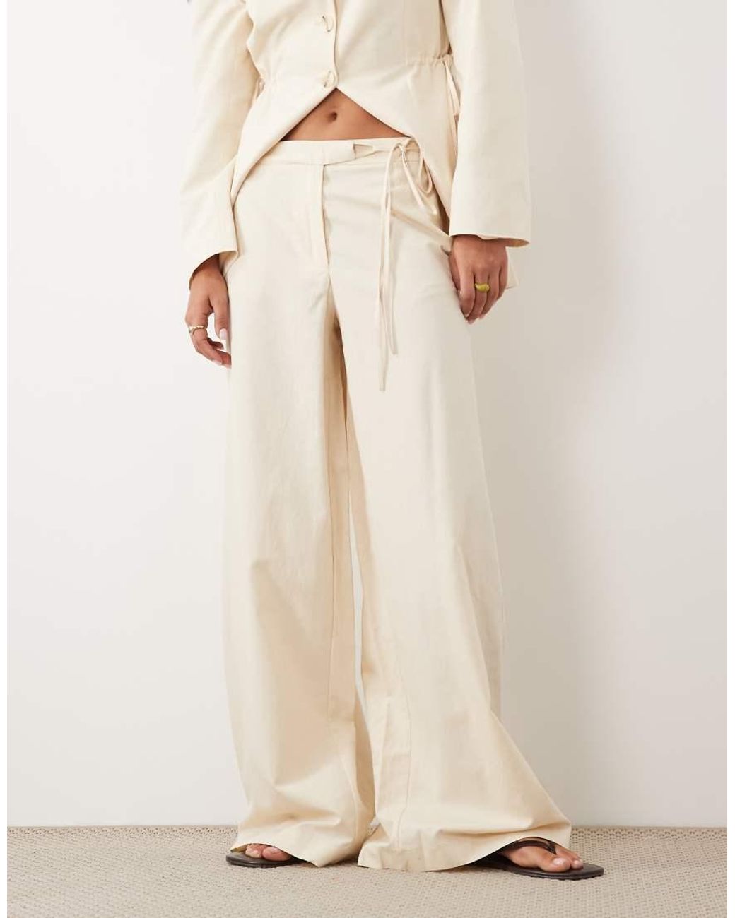 ASOS Natural Tie Waist Trouser
