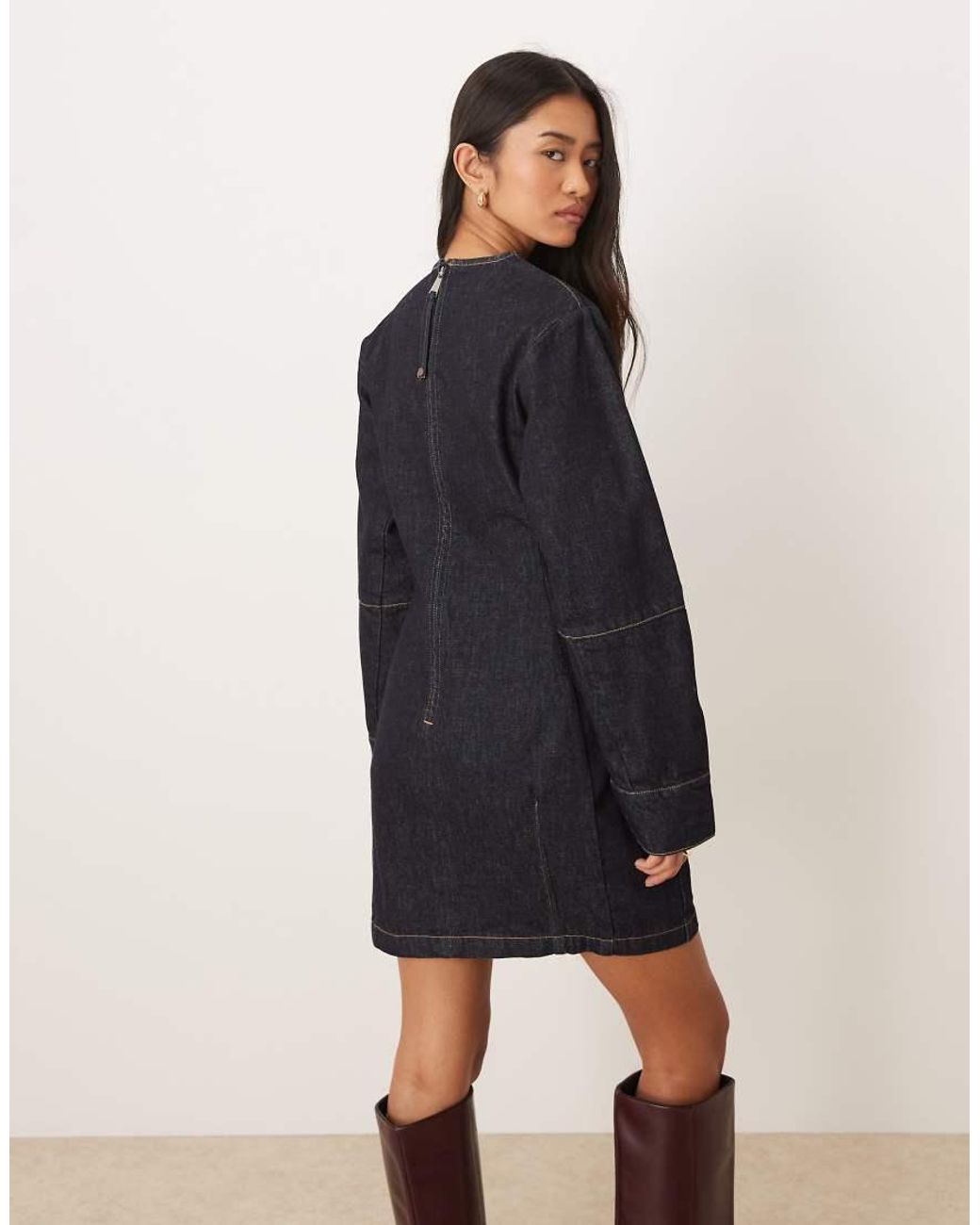 Calvin Klein Blue Structured Denim Mini Dress