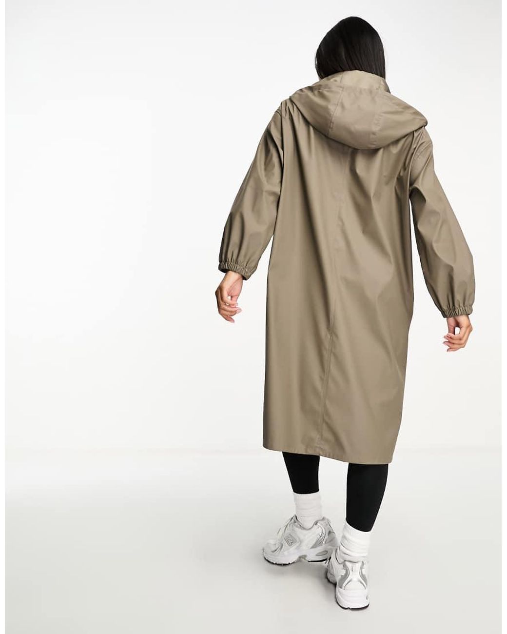 ASOS White Asos Design Petite Rubberised Rain Parka Coat
