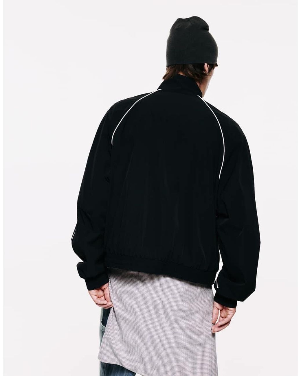 Pull&Bear Black Stwd Contrast-Piping Zip Jacket for men