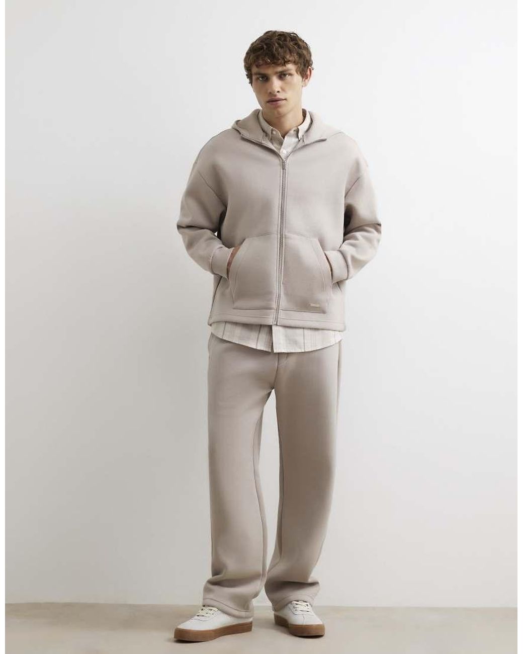River Island Gray Oversized Fit Premium Hoodie for men