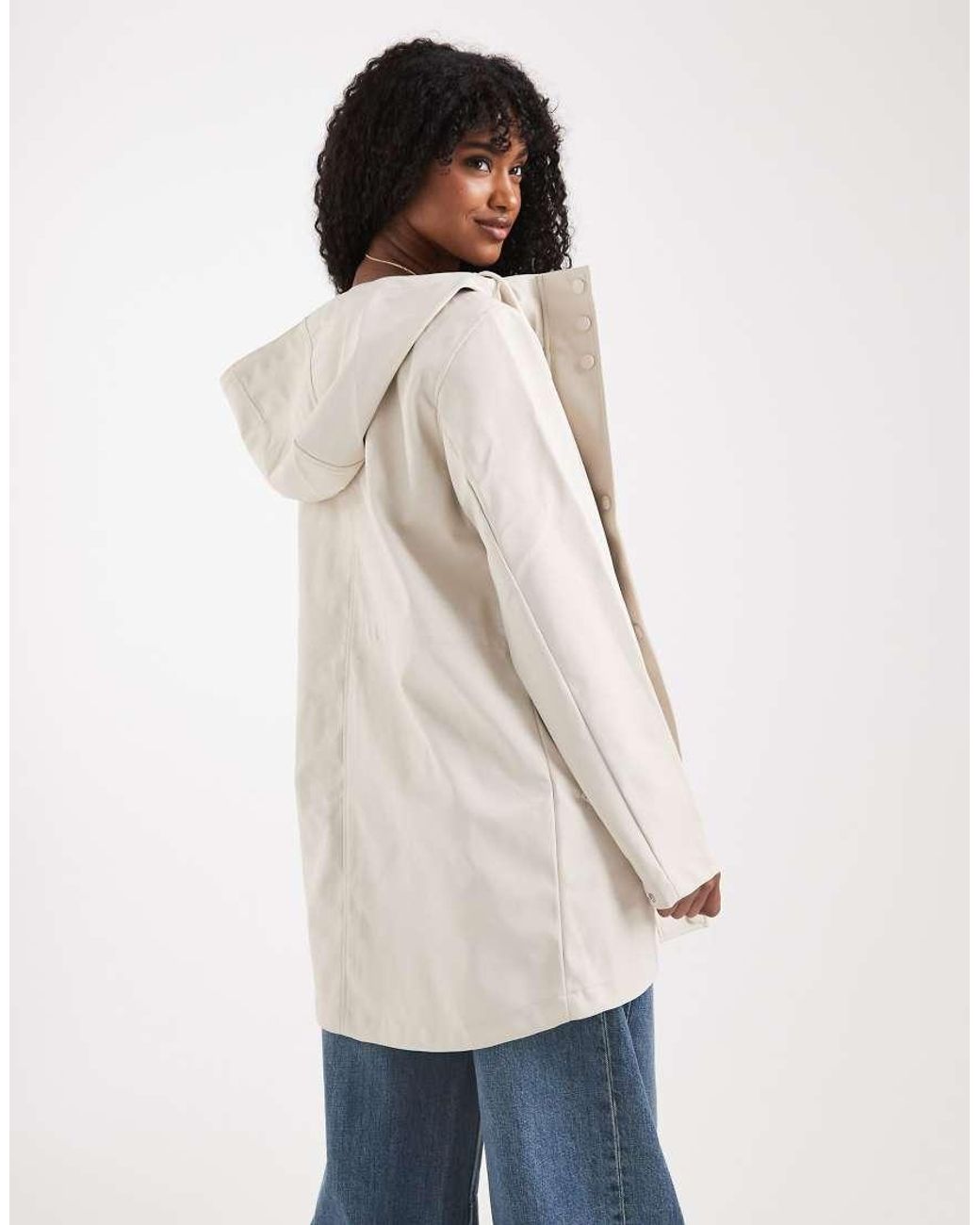 Vero Moda Blue Coated Rain Jacket With Hood