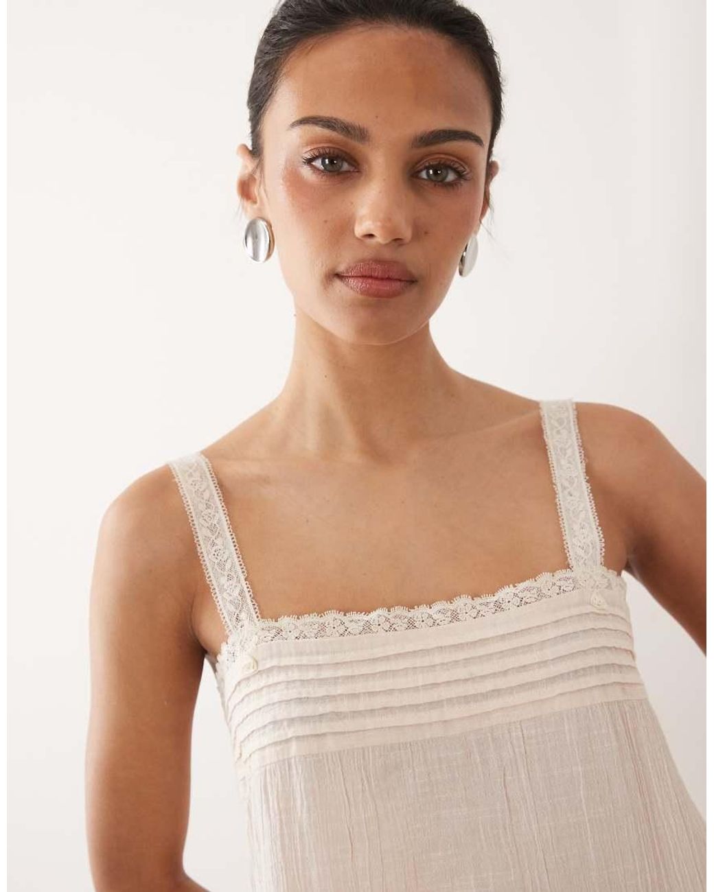 Mango Pink Square Neck Cami Top