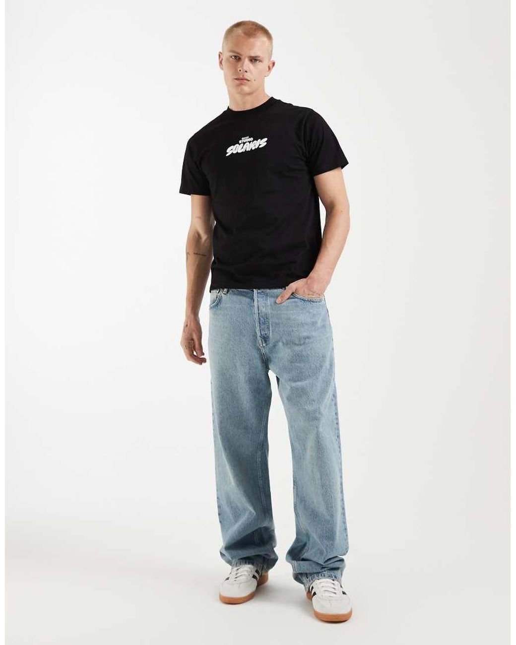 ASOS Black T-shirt With Text Graphic for men