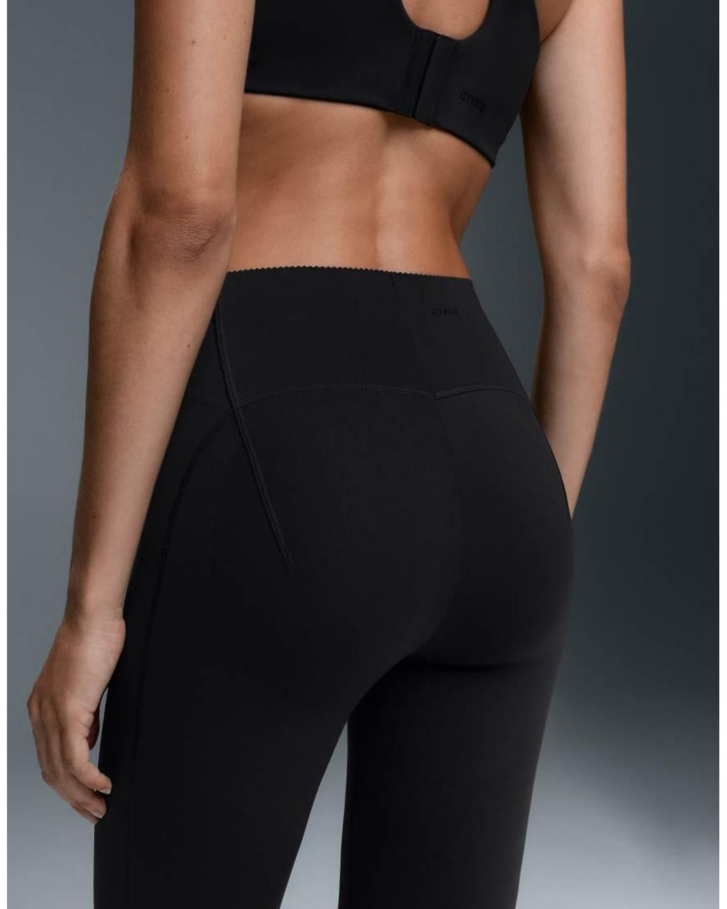 Oysho Black Raise Up Compressive 80cm Flare Trousers