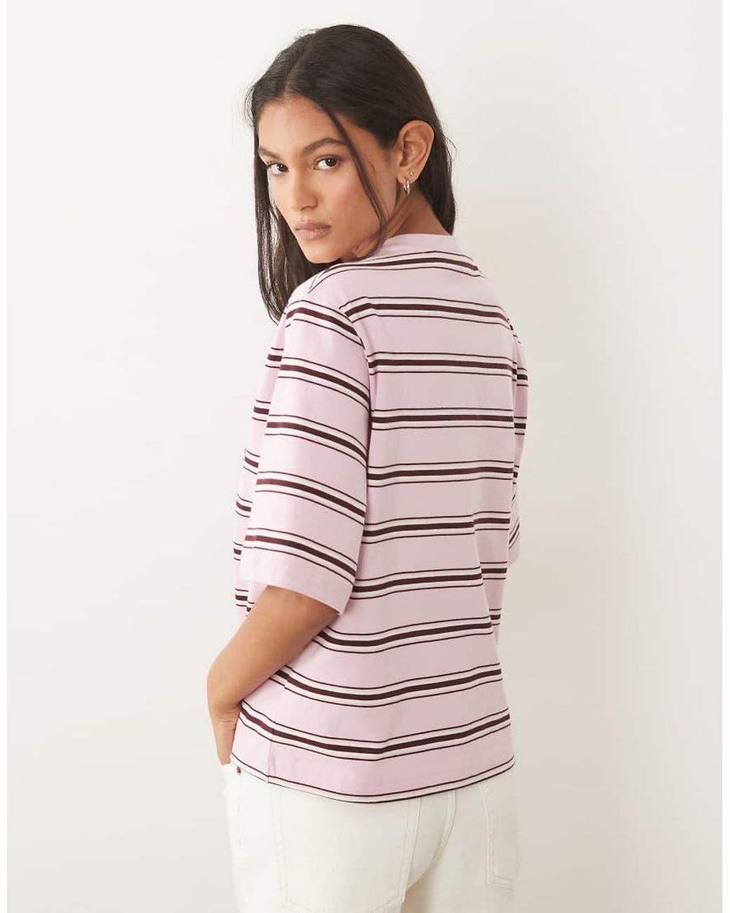 ARKET Pink Heavyweight Jersey Boxy T-shirt