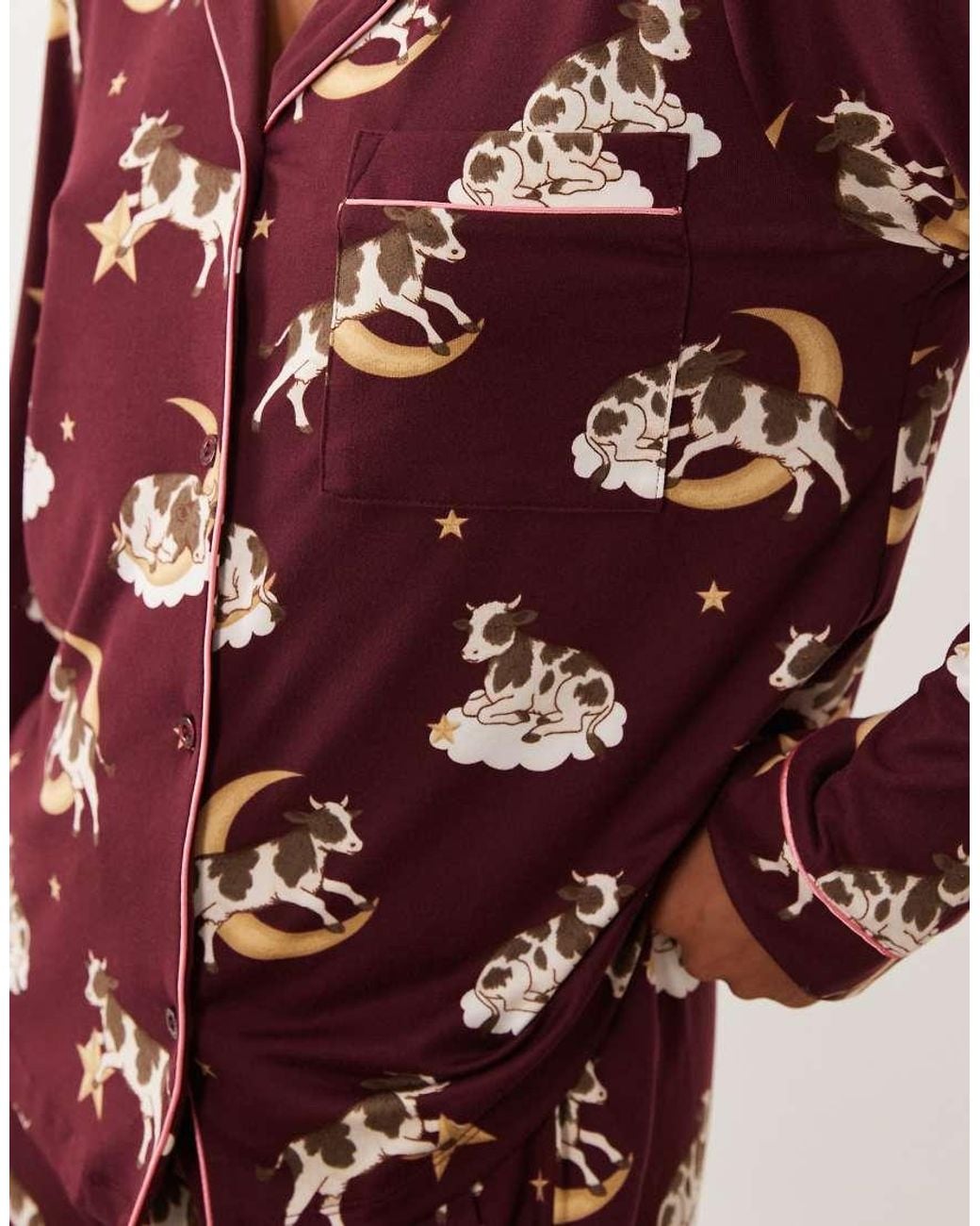 Chelsea Peers Brown Super Soft Button-up Pyjama Set