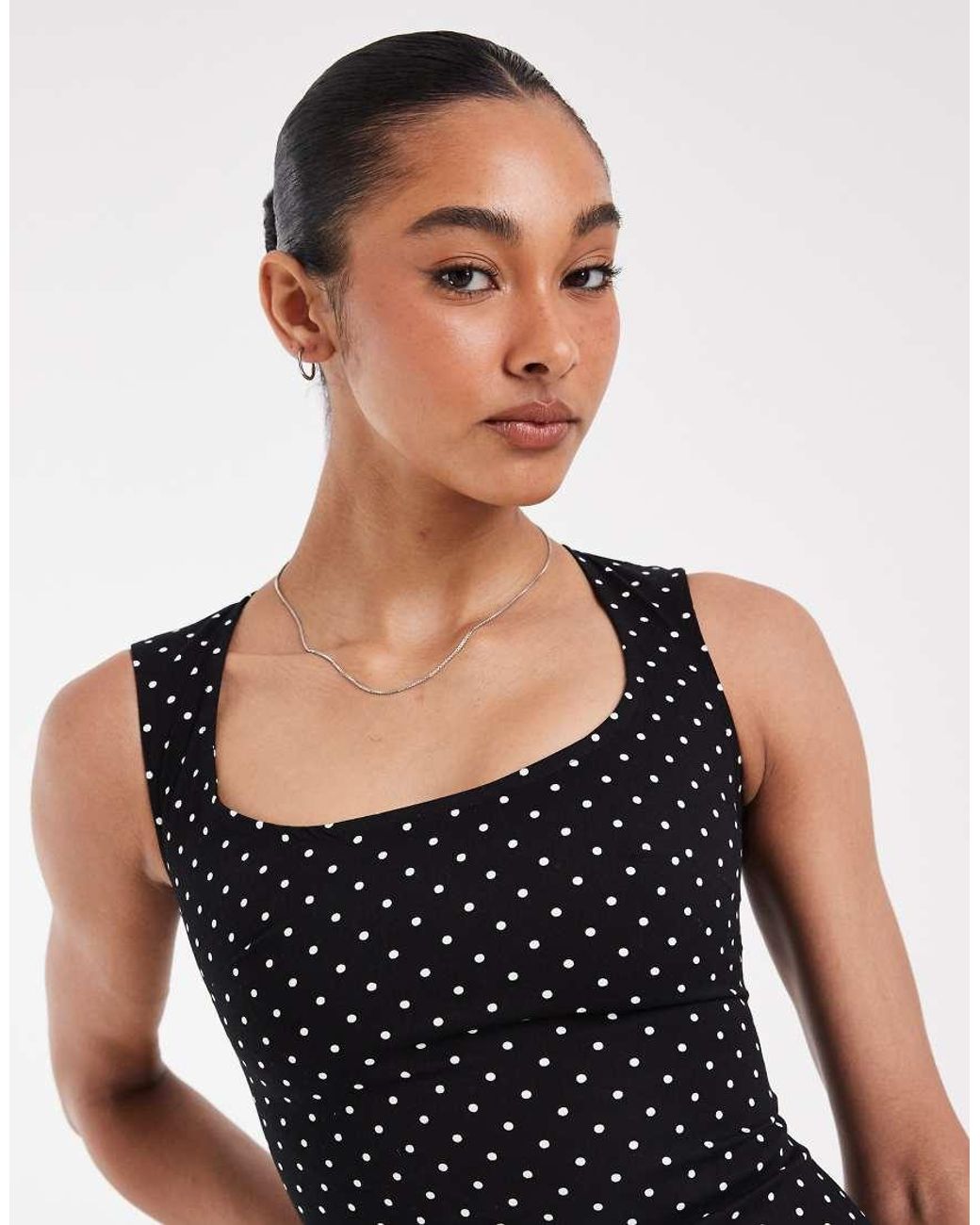 ASOS Black Scoop Neck Flippy Mini Dress