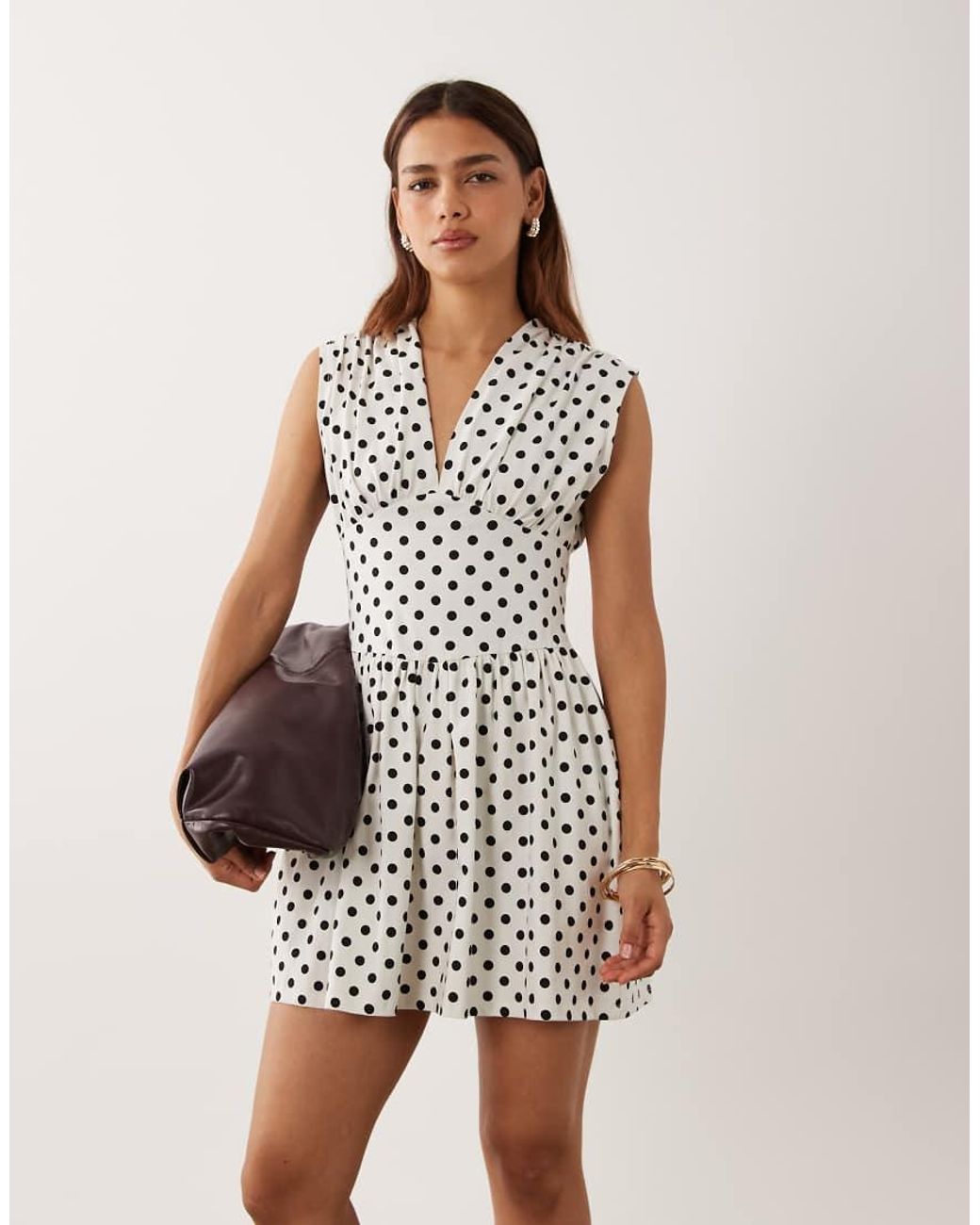 ASOS White Short Sleeve Cinched