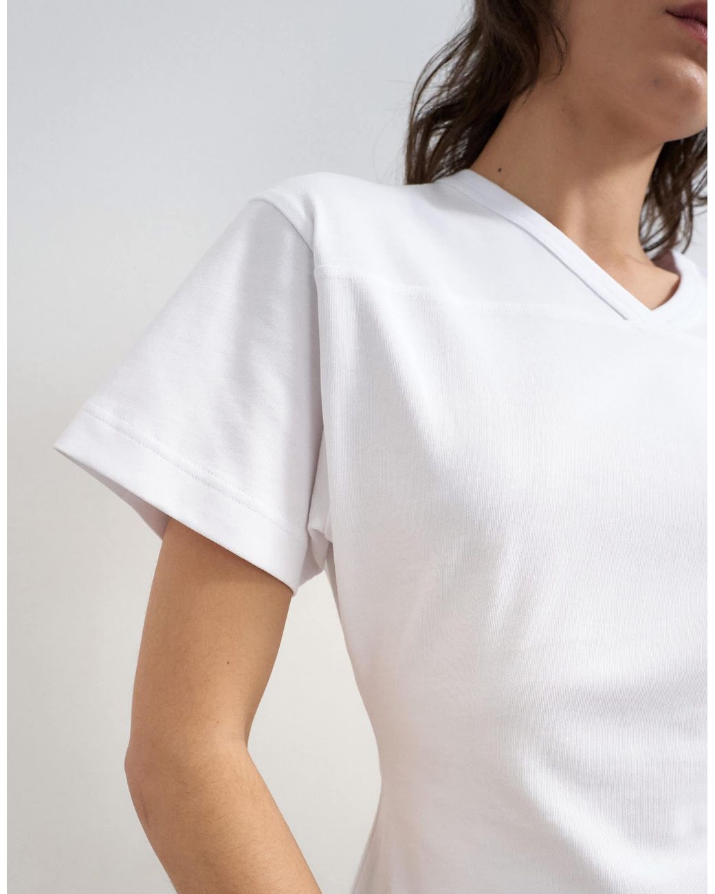 TOPSHOP White – tailliertes t-shirt