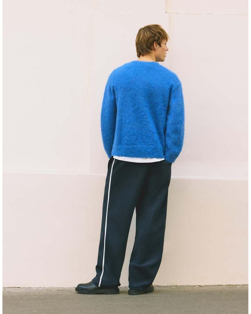 Pull&Bear Blue Soft-Touch Jumper for men