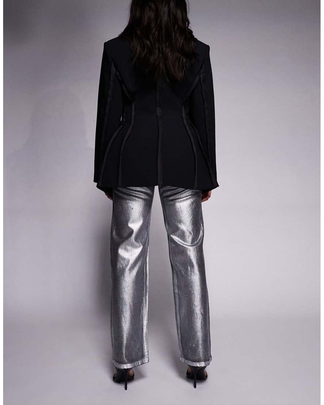 ASOS Metallic Comfort Stretch Straight Leg Jean