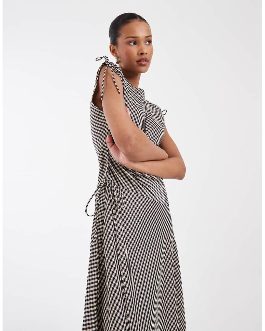 & Other Stories White Gingham Sun Dress