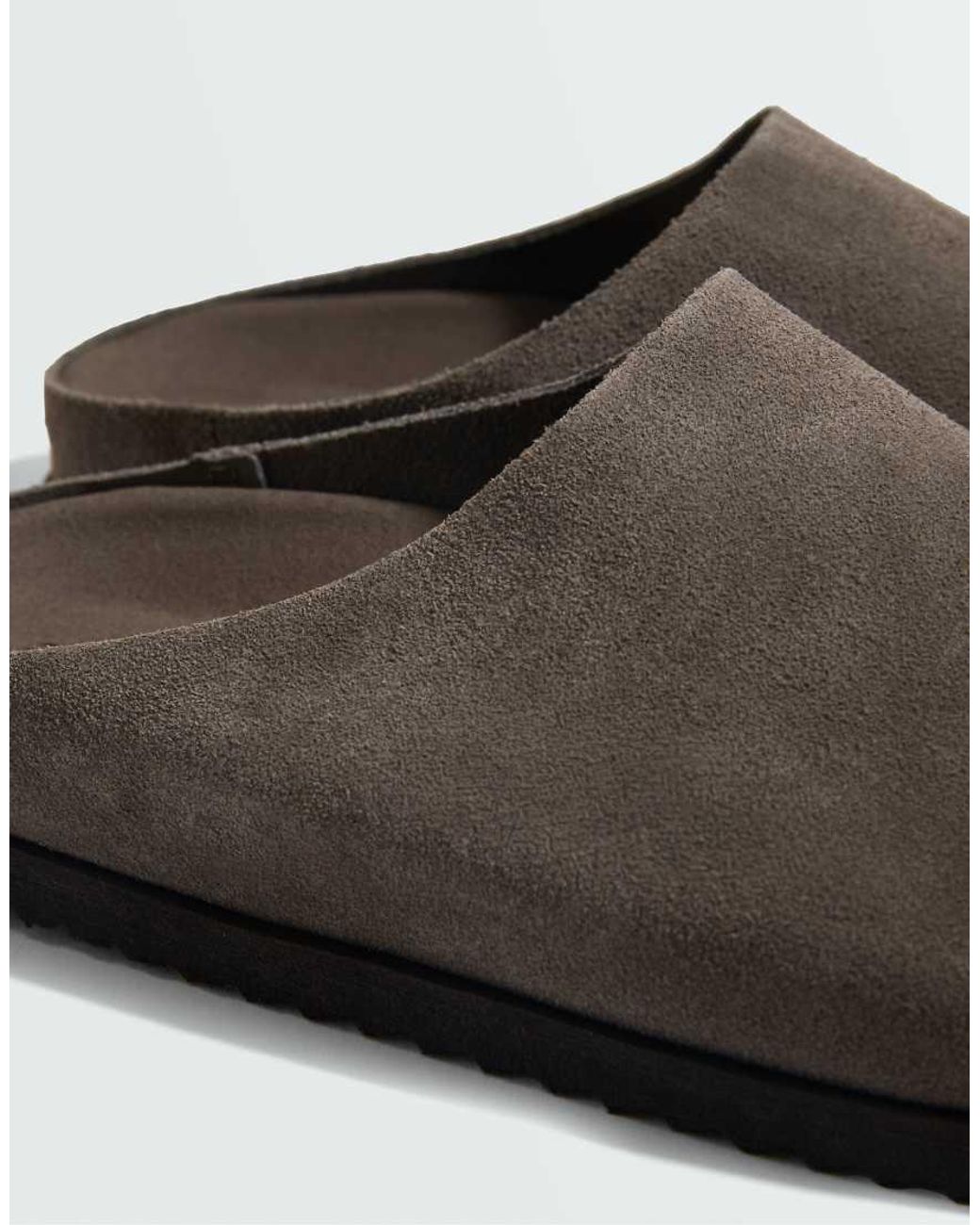 Oysho Brown Suede Mules