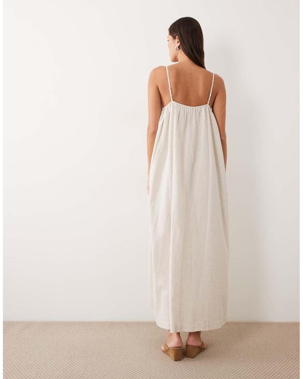 Vila Natural Linen Touch Cami Maxi Dress