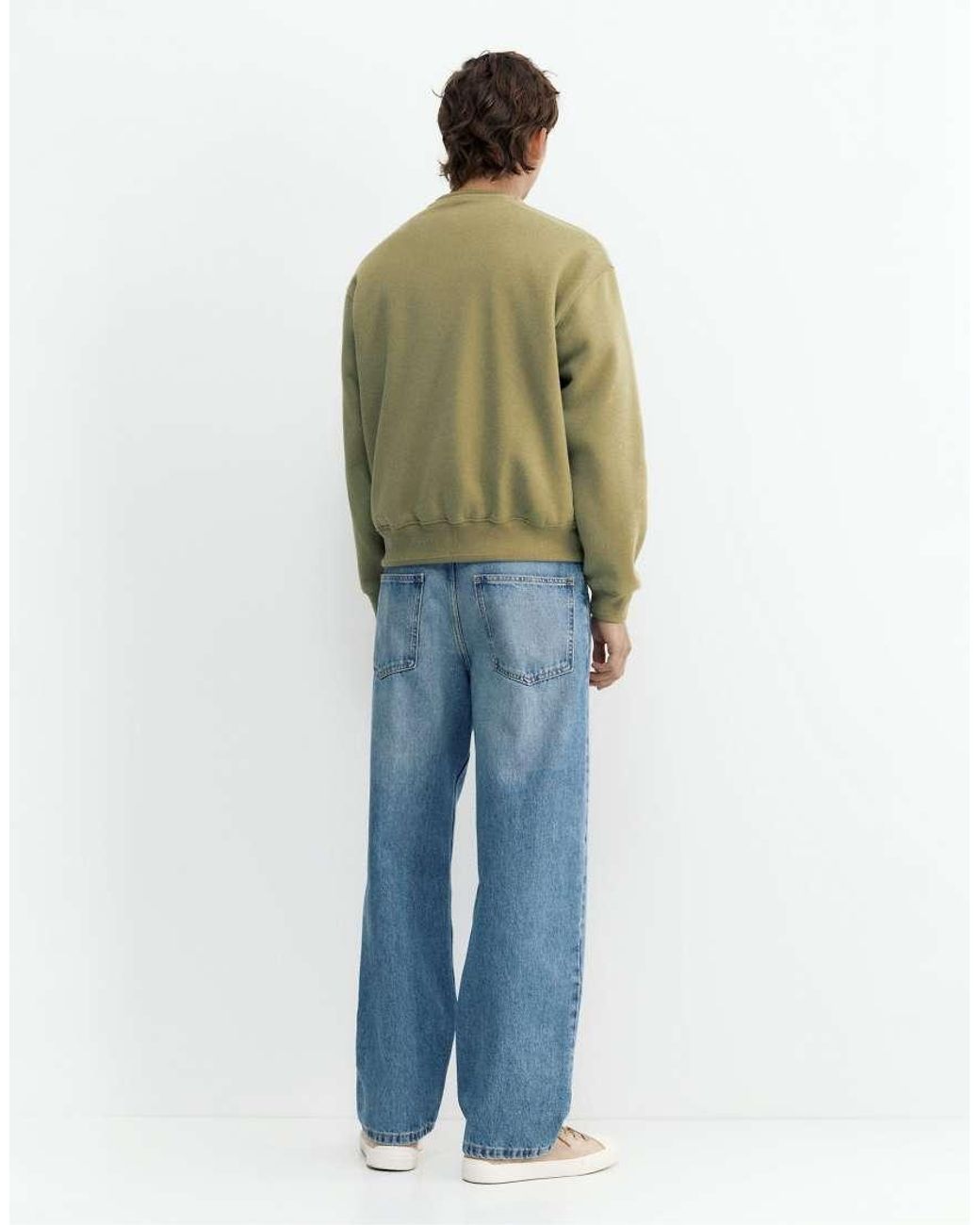 Pull&Bear Green Relaxed Fit Sweatshirt for men
