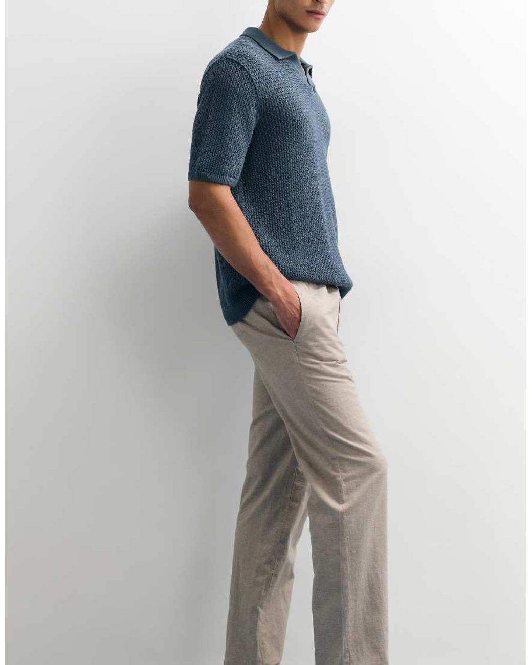 Only & Sons Brown Linen Mix Loose Fit Trouser for men