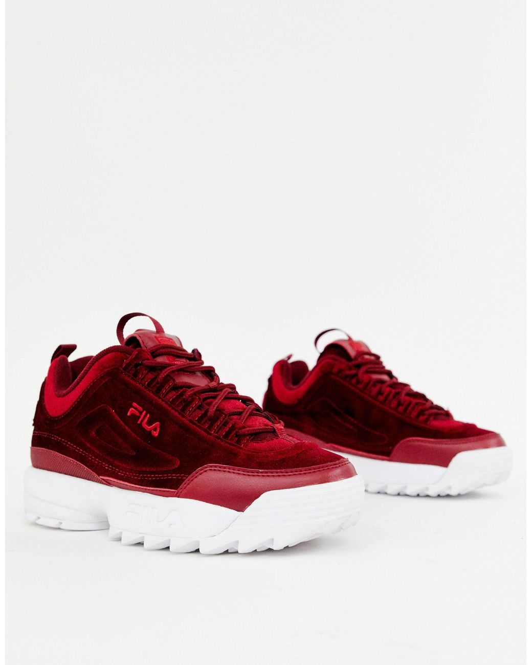 Disruptor Ii Premium - Baskets en velours - Bordeaux Fila en coloris Rouge  | Lyst