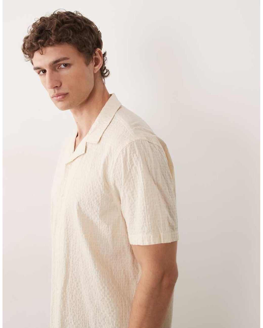 Blend Natural Cotton-rich Cuban Lightweight Seersucker Shirt for men