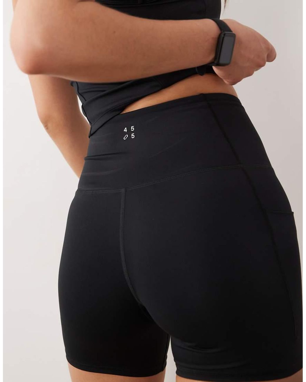 4505 Black Active Waist Snatching High Rise 5"" legging Short