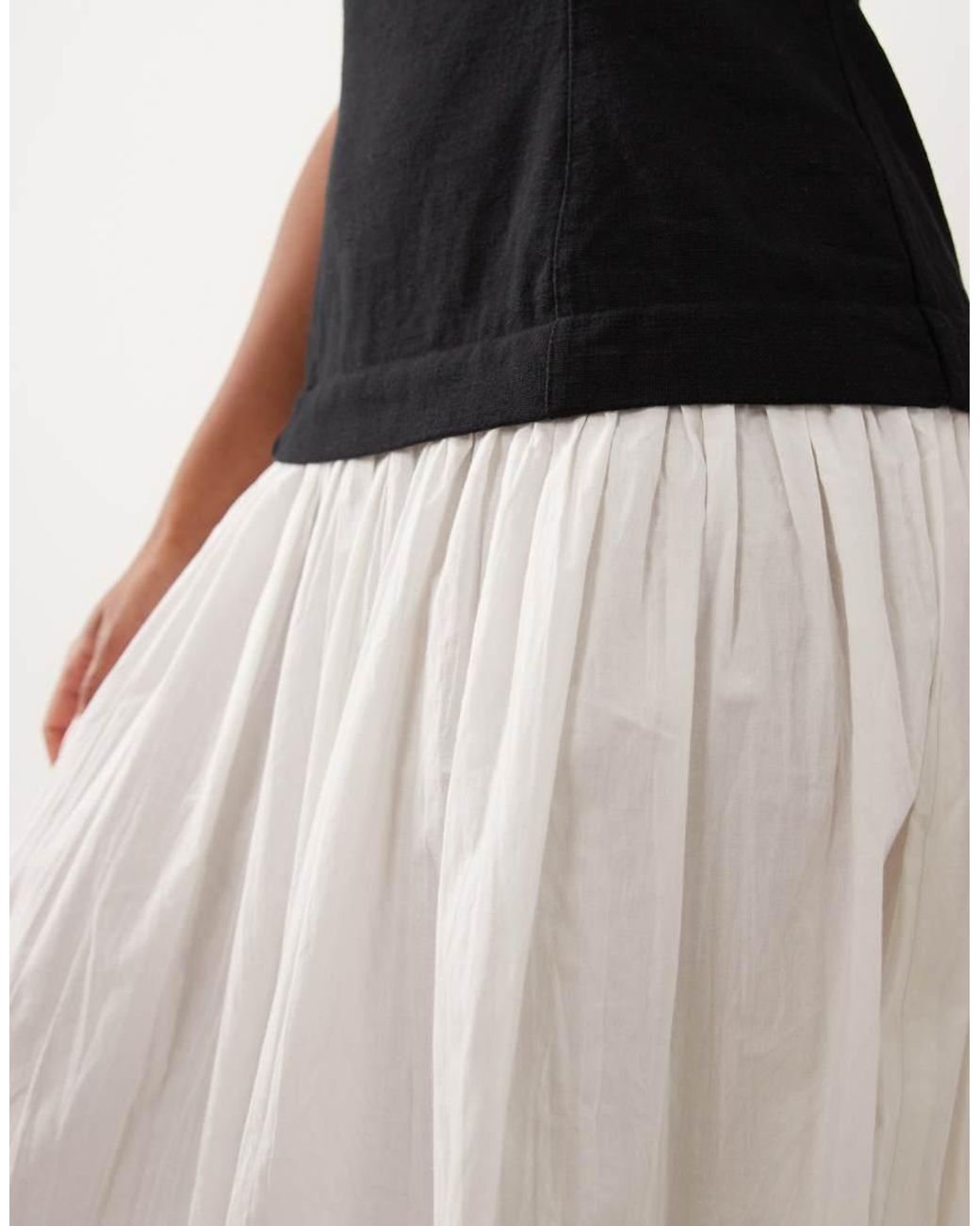 ASOS White Hybrid Maxi Dress With Black Contrast Bodice