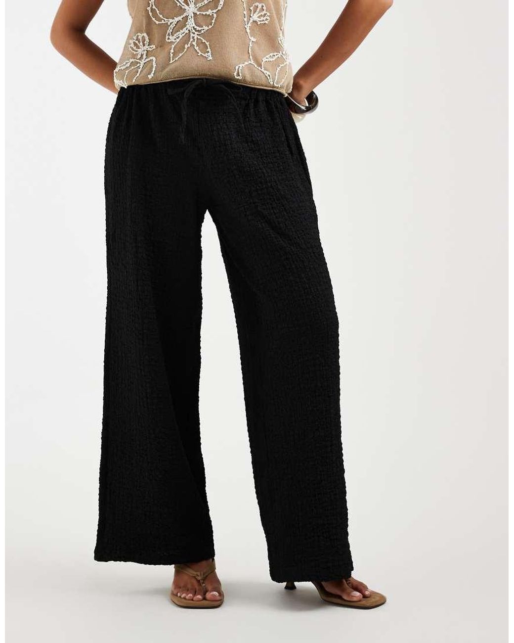 JDY Petite Black Textured Tailored Trousers Co-Ord