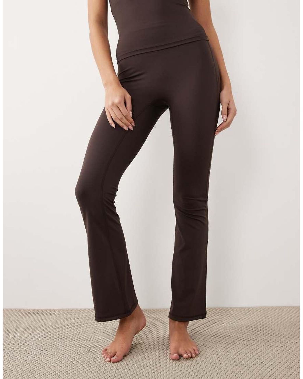 Gina Tricot Brown Mix And Match Flare Yoga leggings