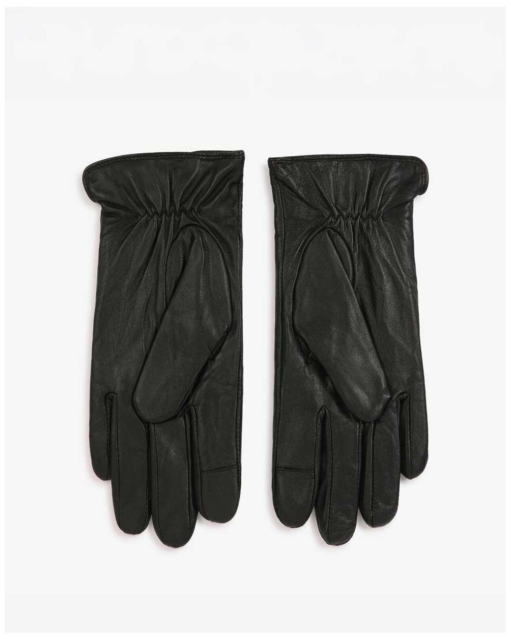 Barney's Originals Black Real Leather Gloves