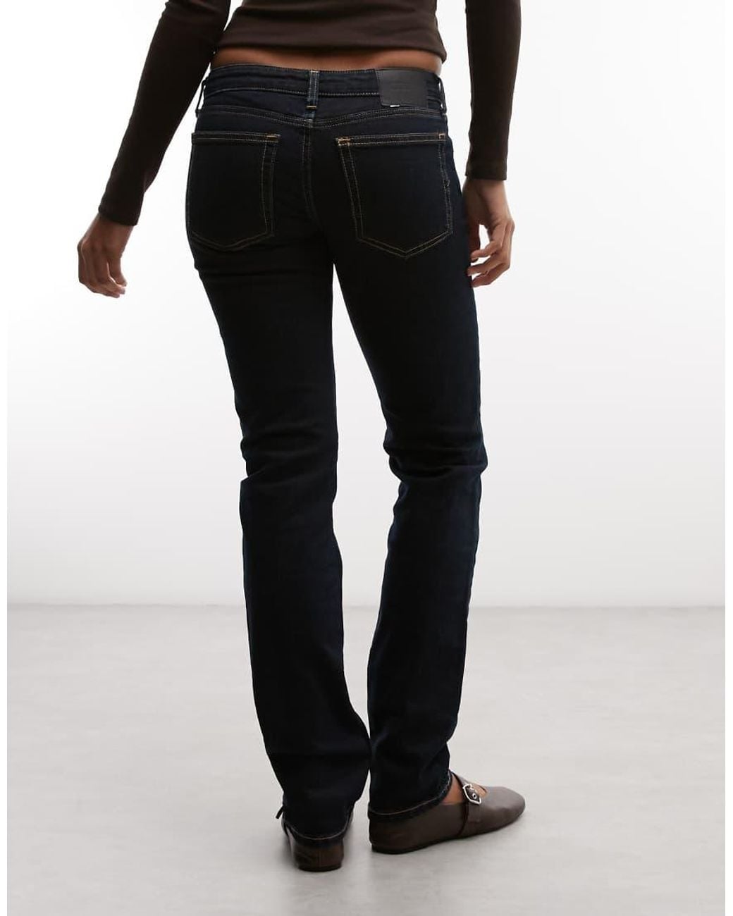 Weekday Black Neptune Mid Waist Straight Leg Jeans