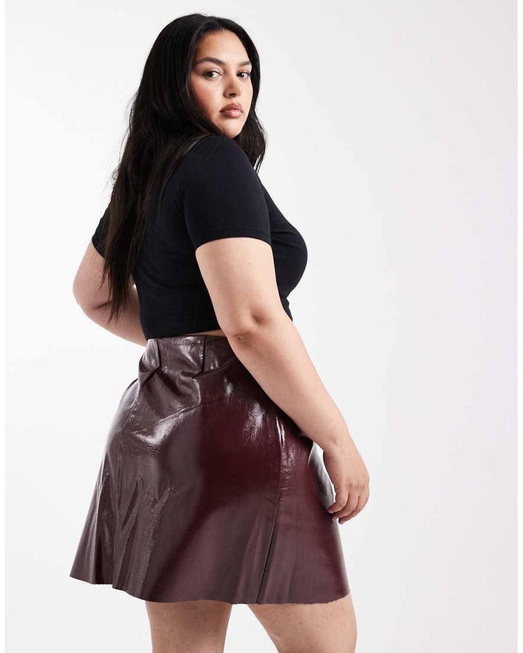 Vero Moda Black Vinyl Mini Skirt