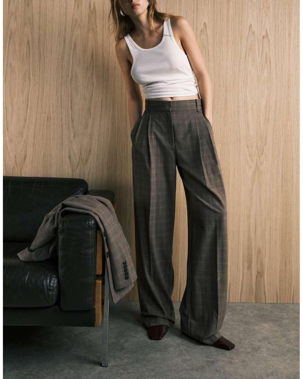 Mango Natural Katy Relaxed Tailored Trouser Co-ord