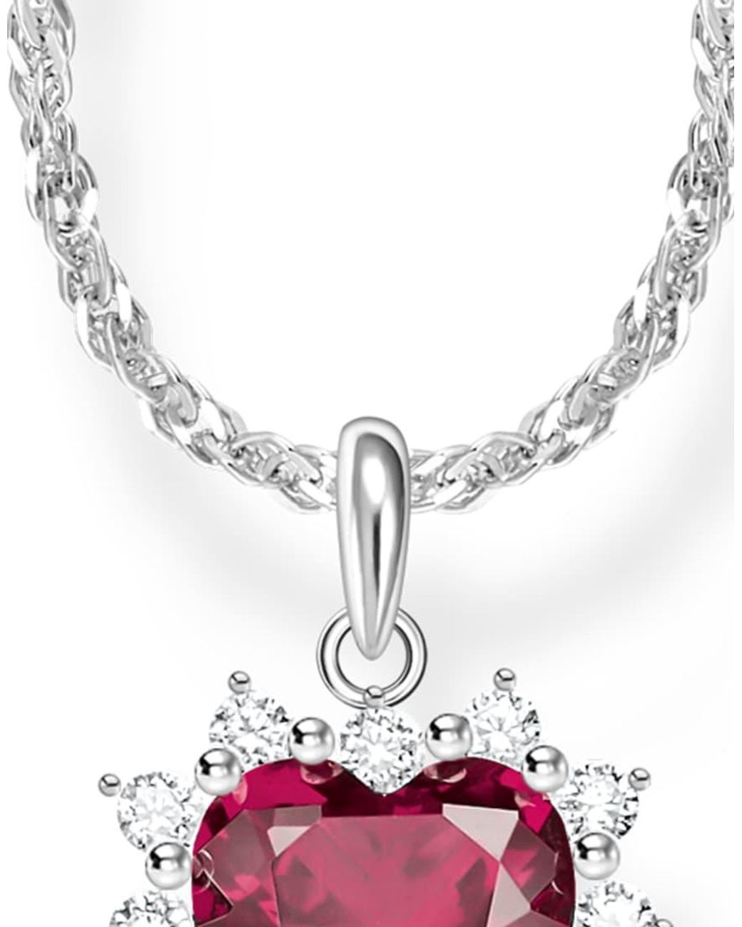 Thomas Sabo White Heart Pendant Rope Chain Necklace