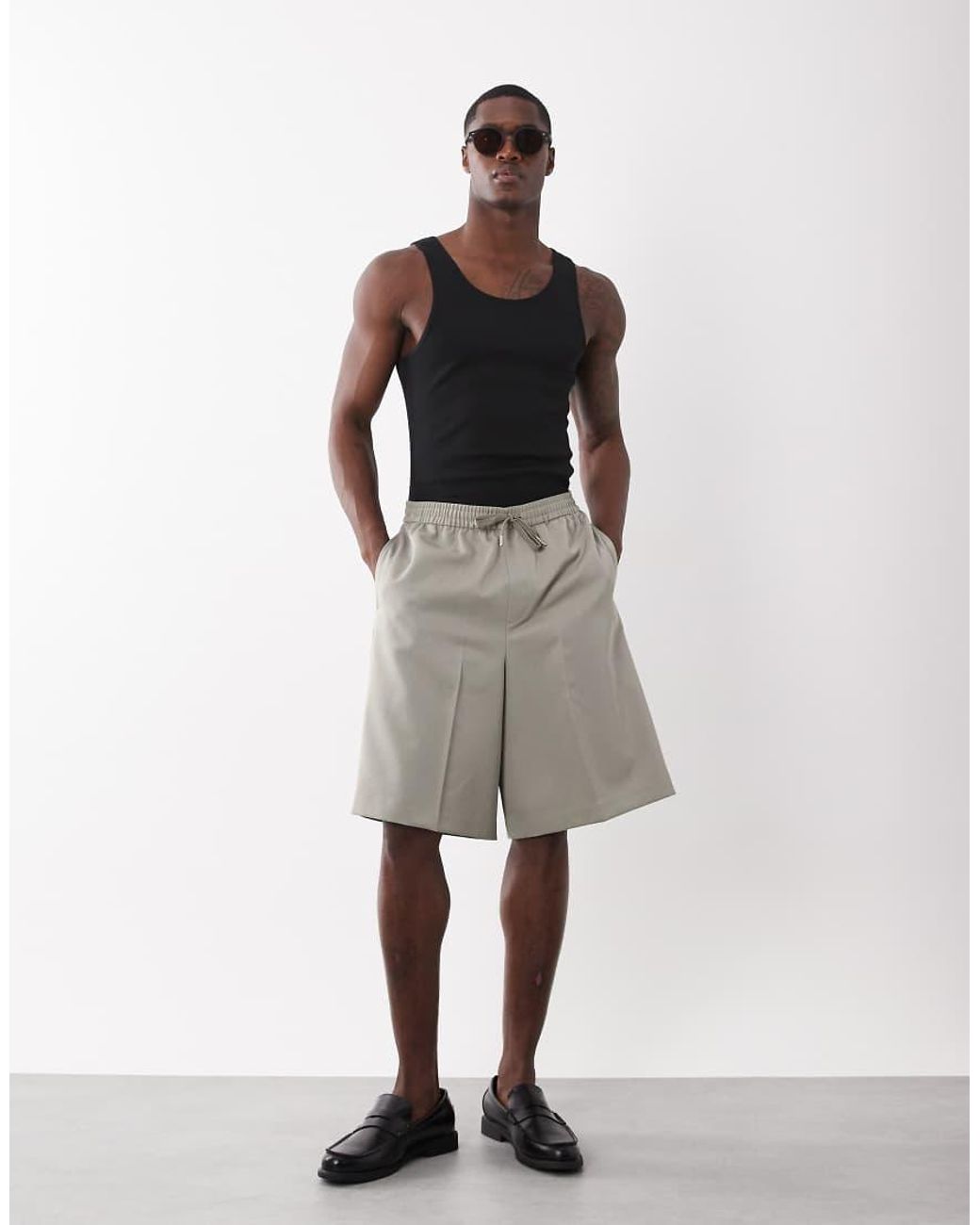 ASOS White Tailored Pull On Bermuda Shorts for men