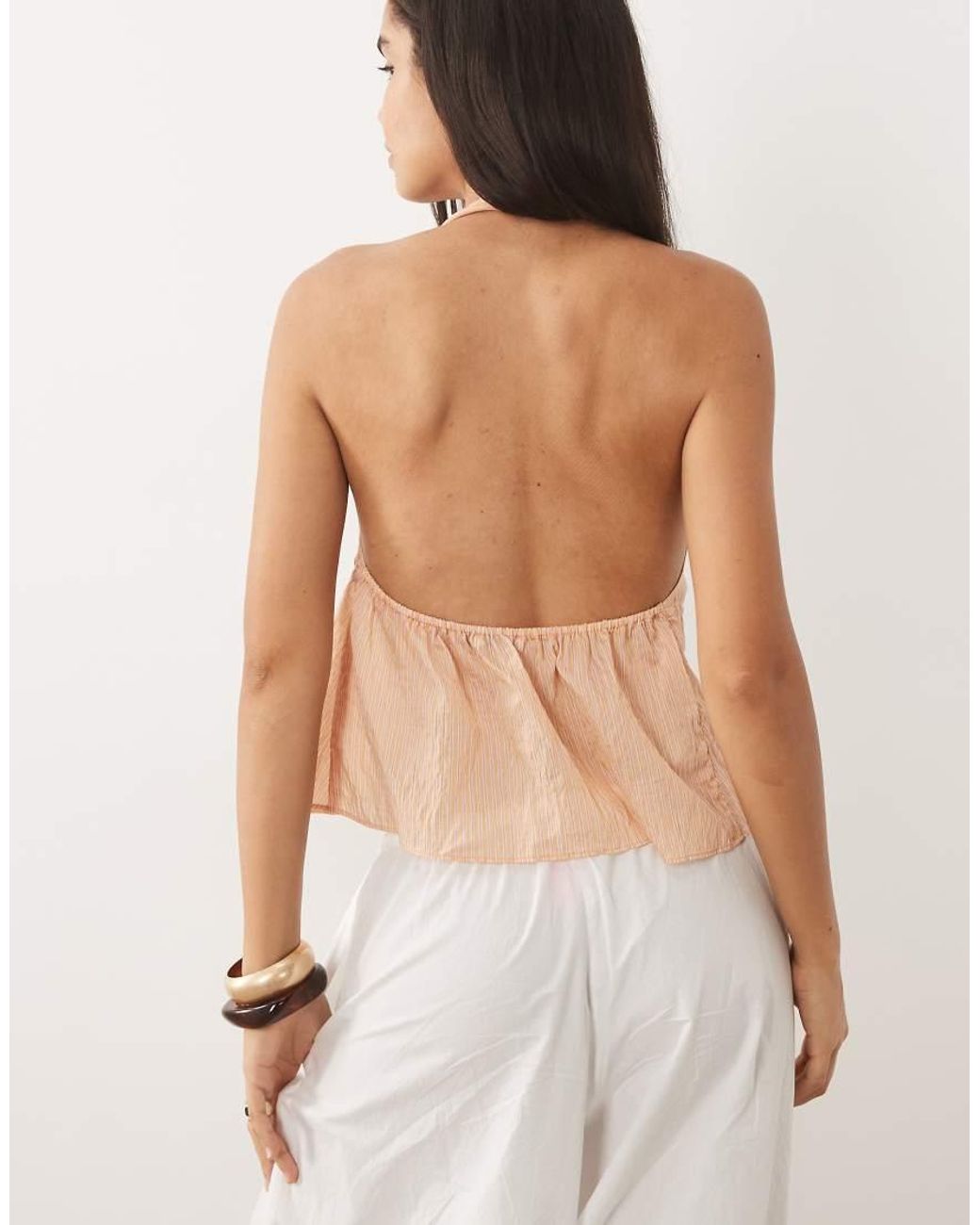 Mango Natural Halterneck Flowy Top