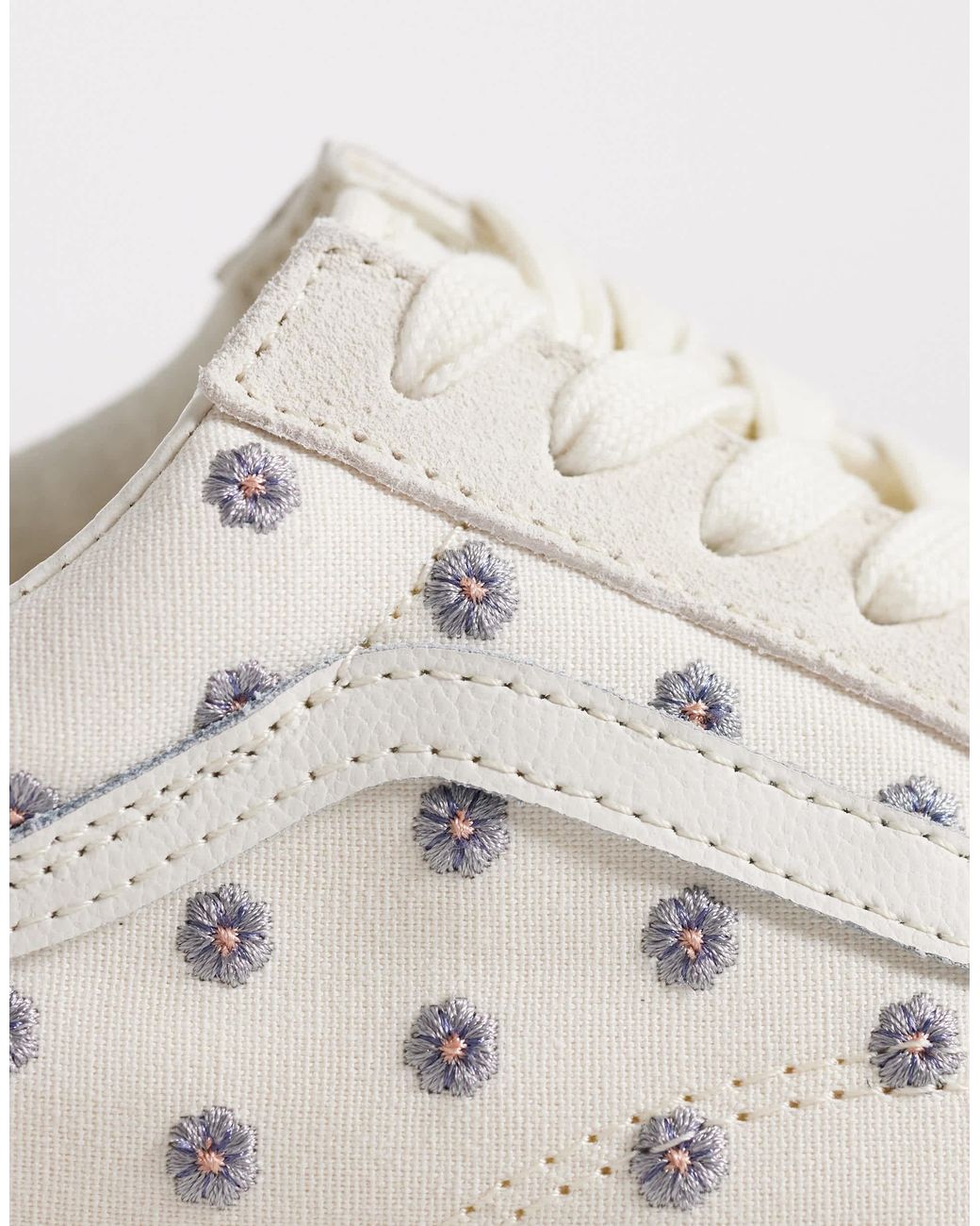 Old skool - baskets à fleurs brodées Vans en coloris White