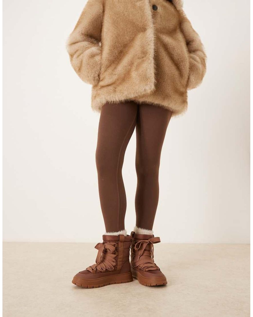 ASOS Blue Arrow Nylon Lace-up Snow Boots