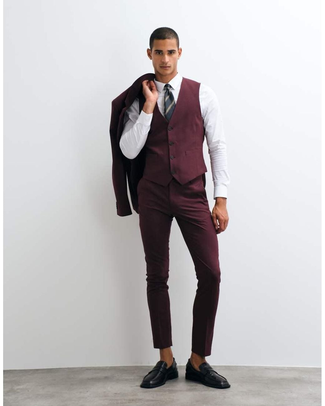ASOS Purple Skinny Suit Waistcoat for men