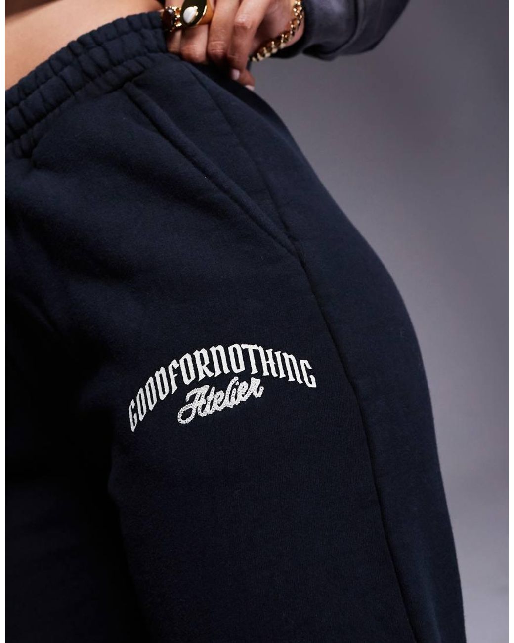 Good For Nothing Blue Relaxed Wide Leg Jogger