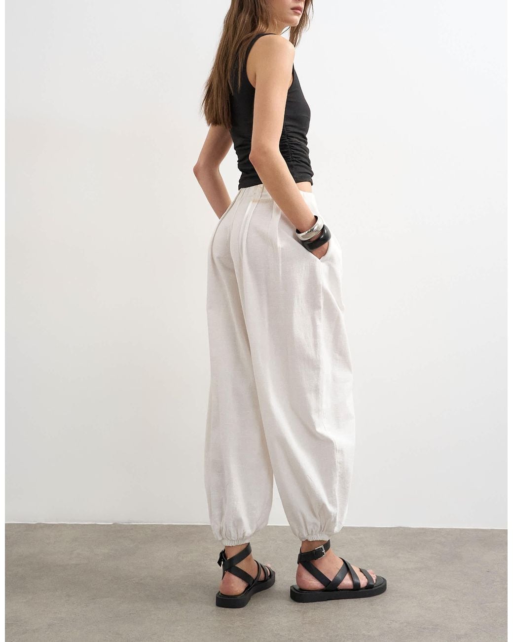 TOPSHOP White Balloon Trouser