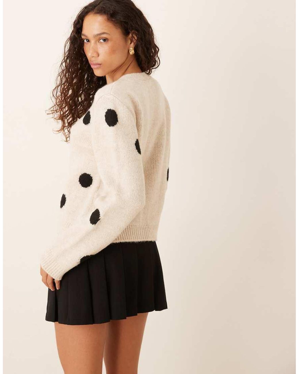 ASOS Natural Knitted Cardigan With Wool