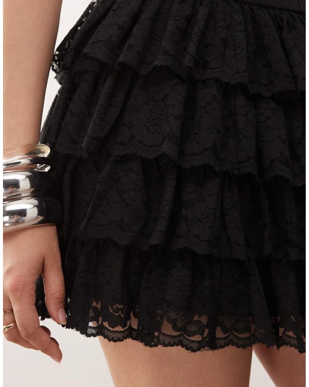 Miss Selfridge Natural Lace Micro Mini Skirt