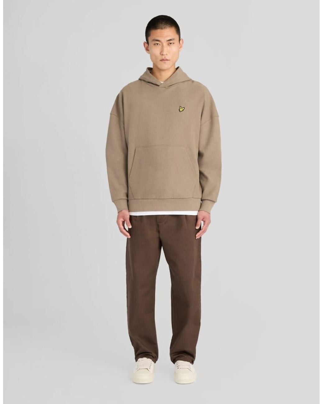 Lyle & Scott Natural Mid Layers Geo Rib Hoodie for men