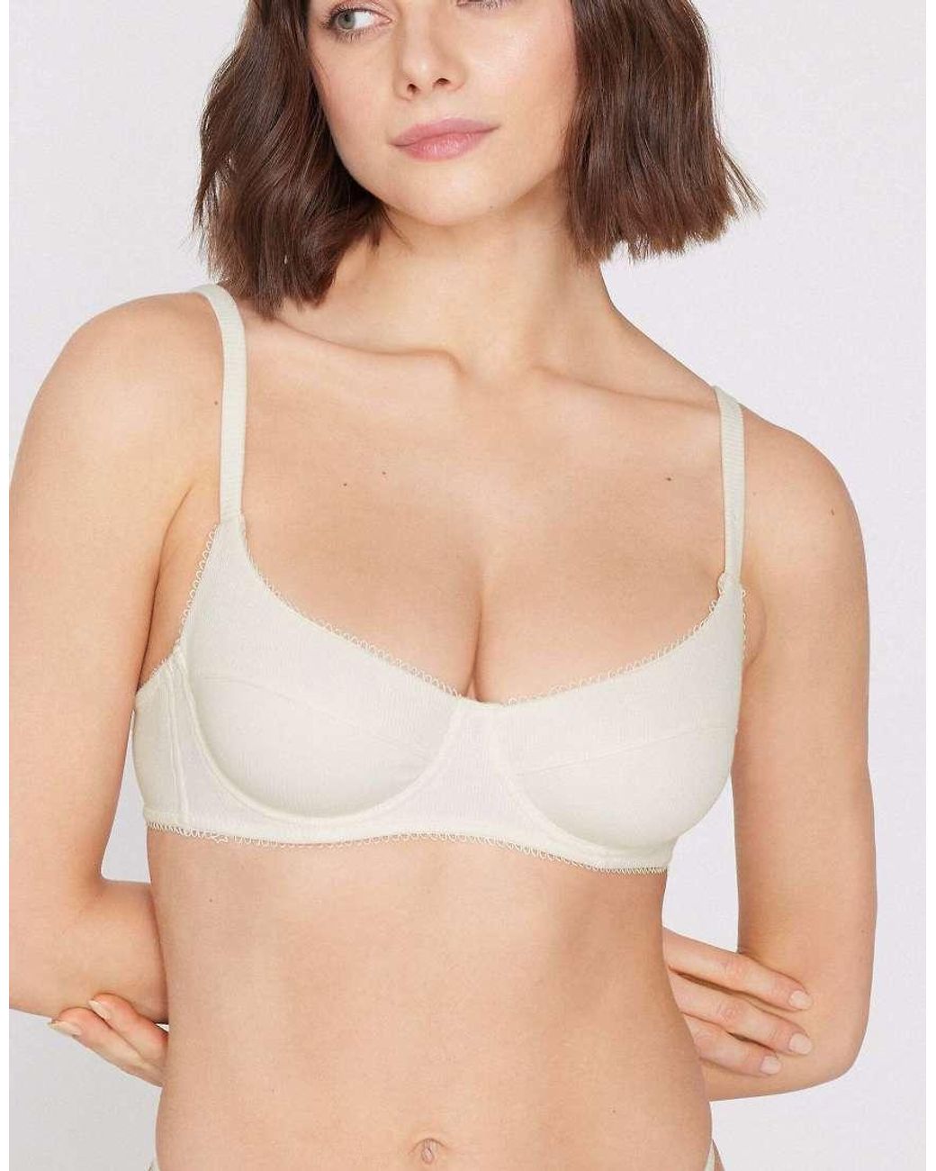Tezenis Natural Paris Cotton Cutie Ribbed Balconette Bra