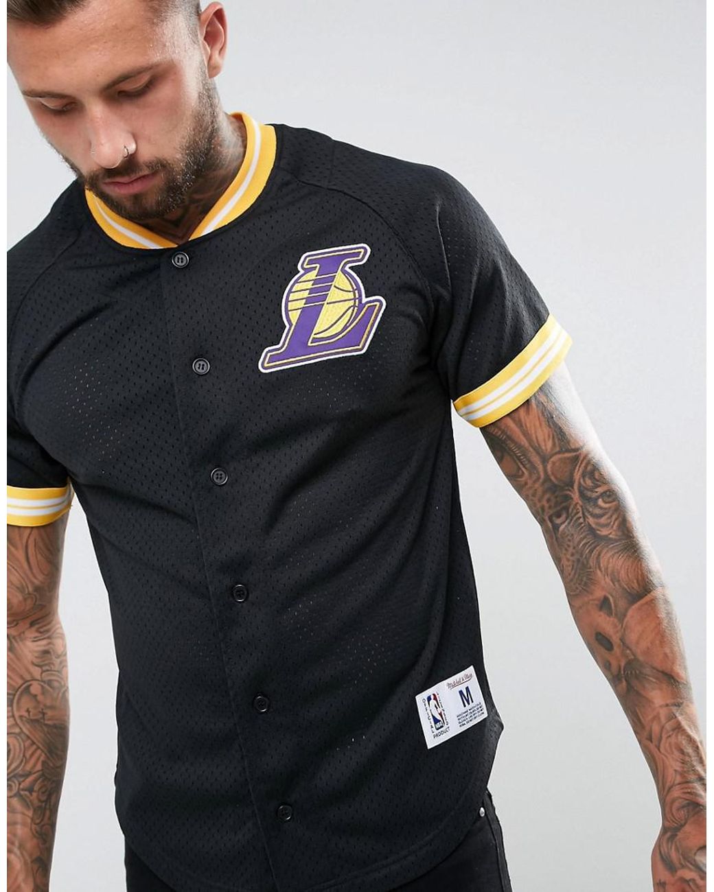 Mitchell & Ness Nba L.a Lakers Mesh T-shirt in Black for Men | Lyst UK