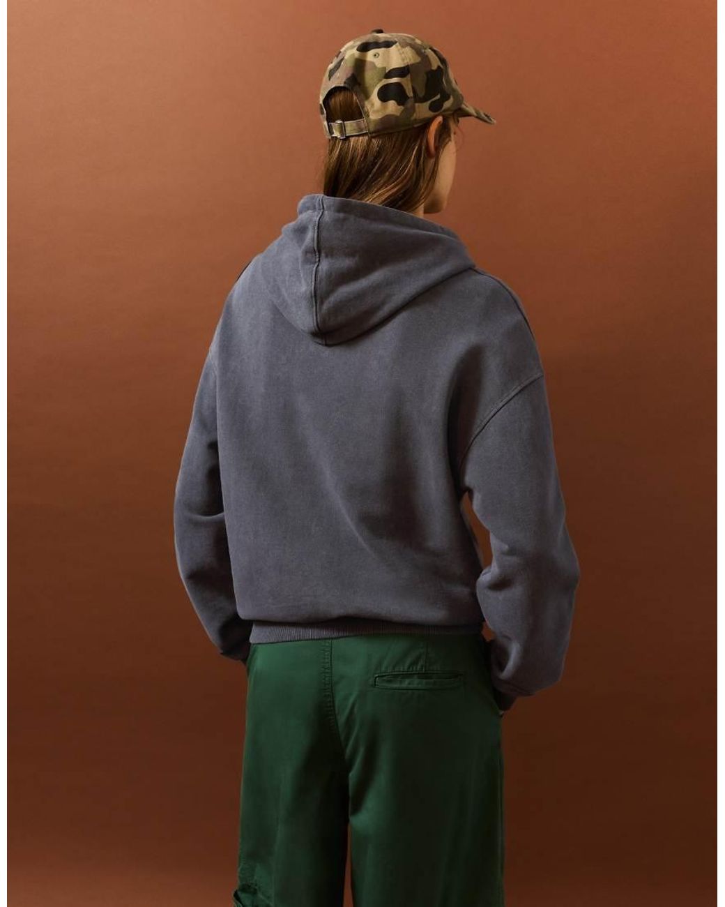 Pull&Bear Blue Stwd Rhinestone Graphic Sweatshirt