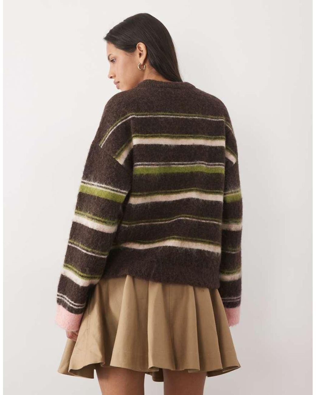 Object Brown Brushed Fluffy Knit Jumper